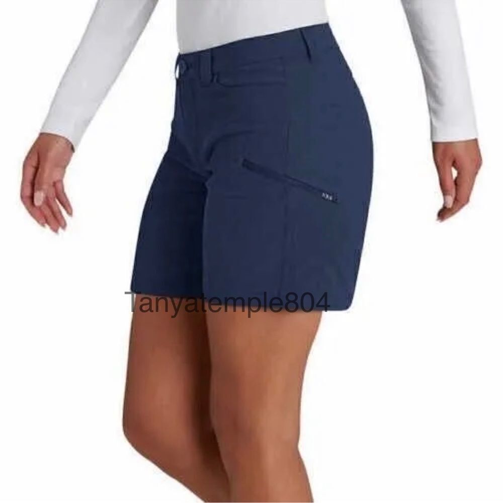 Eddie Bauer Ladies Rainier Short Stretch Blue Size 16